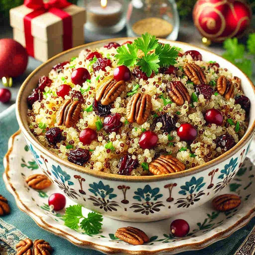 Cranberry Pecan Quinoa Salad 1 Vegetarian Christmas Side Dishes