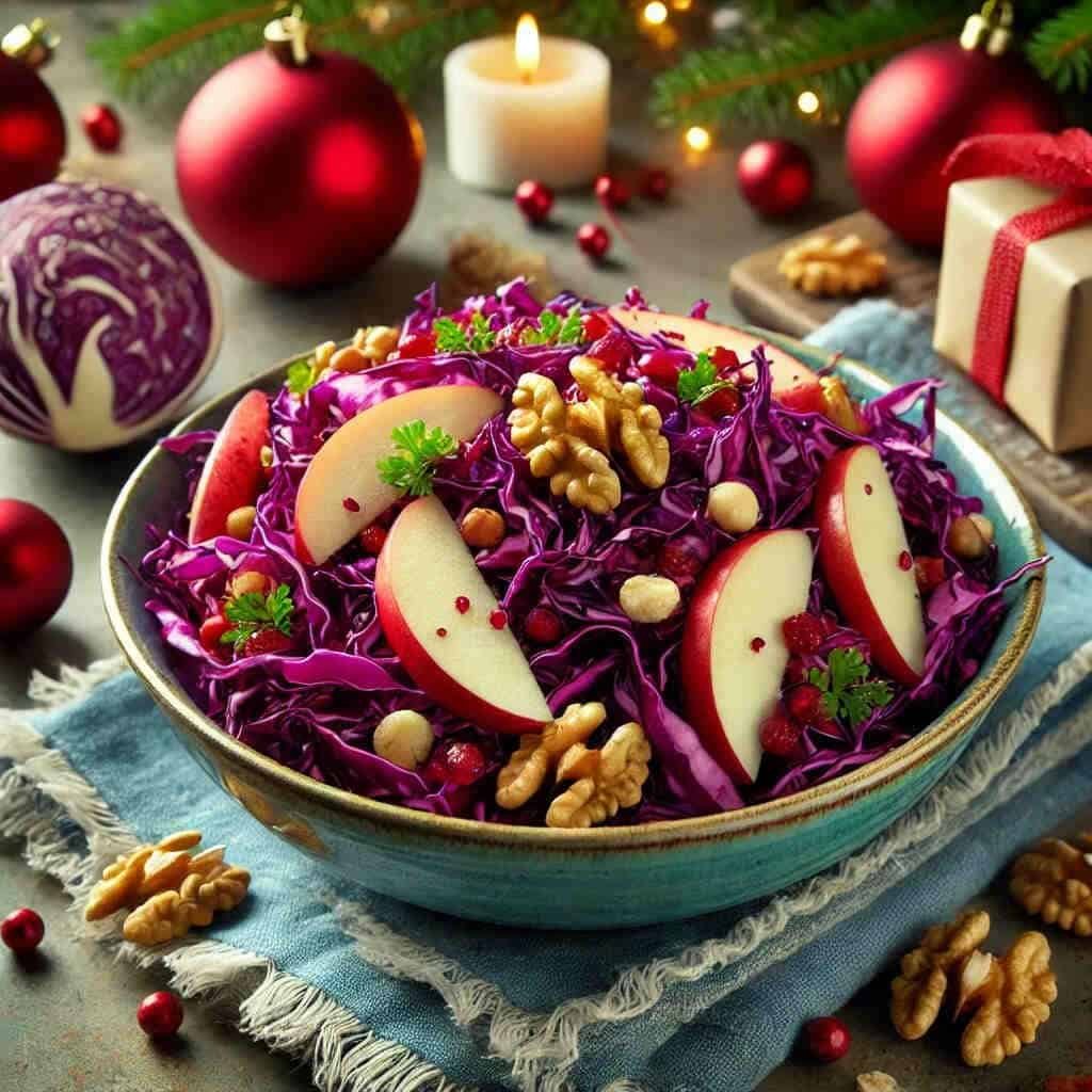 Festive Red Cabbage Slaw 1 Vegetarian Christmas Side Dishes