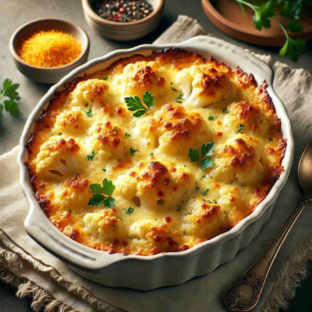 Cheesy Cauliflower Gratin 1 Vegetarian Christmas Lunch Ideas