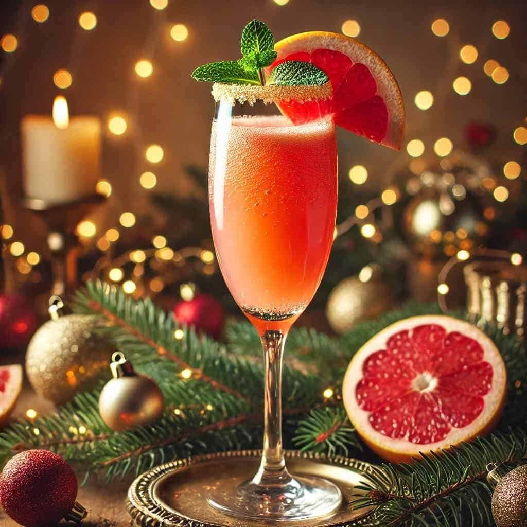 Festive Grapefruit Mimosa 1 Low Calorie Christmas Cocktails