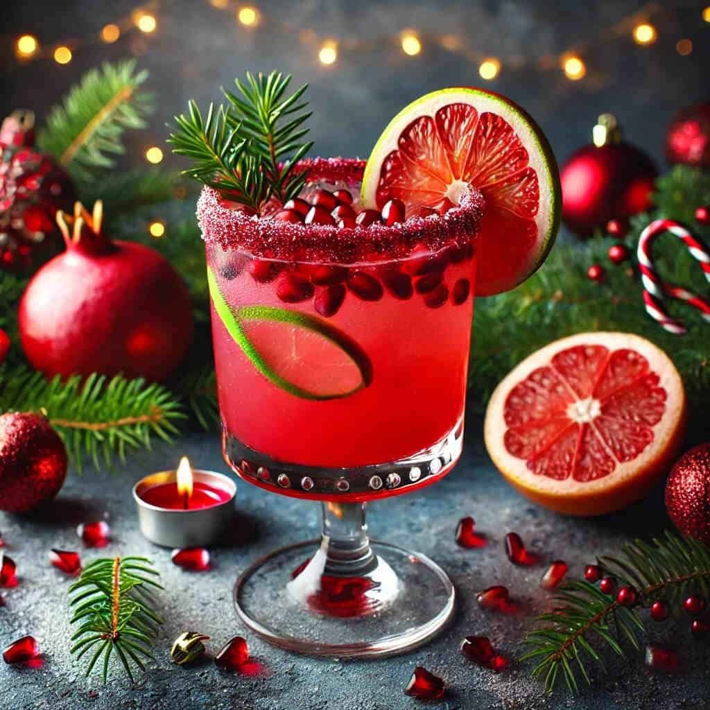 Pomegranate Paloma 1 Low Calorie Christmas Cocktails