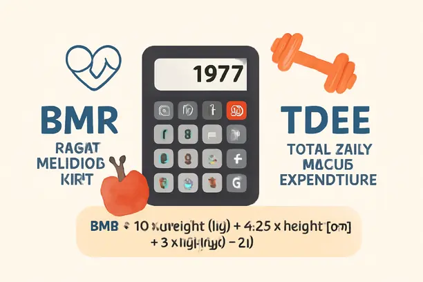 =Infographic illustrating the BMR and TDEE calculation process for calorie management.