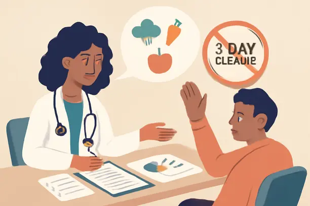 The 5 Day Cleanse: Will Your Liver Call HR or Send a Thank-You Note? 2 =A healthcare professional advising a patient about 5 day cleanse safety.