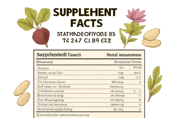 =Illustration of supplement facts for Standard Process 21 Day Cleanse ingredients.