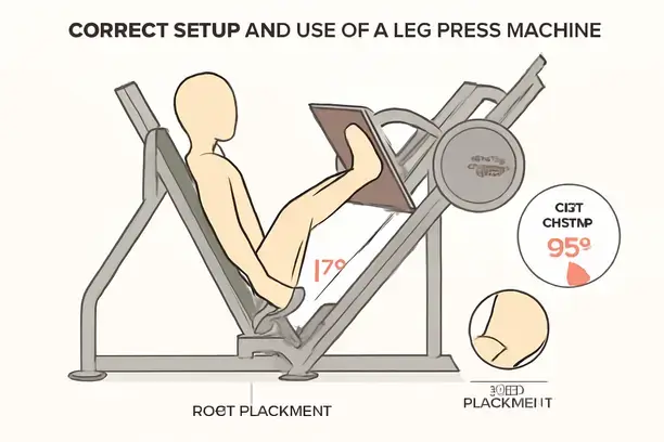 Leg Workout Machines Names That Sound Weird but Build Seriously Strong Legs 2 =Correct setup of a leg press machine highlighting foot placement and knee angle for safe use.